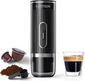 Portable Espresso Machine Car Coffee Maker Self-Heating with Type-C Compatible with Ground Coffee &amp Capsule for Travel RV Hiking Camping Office