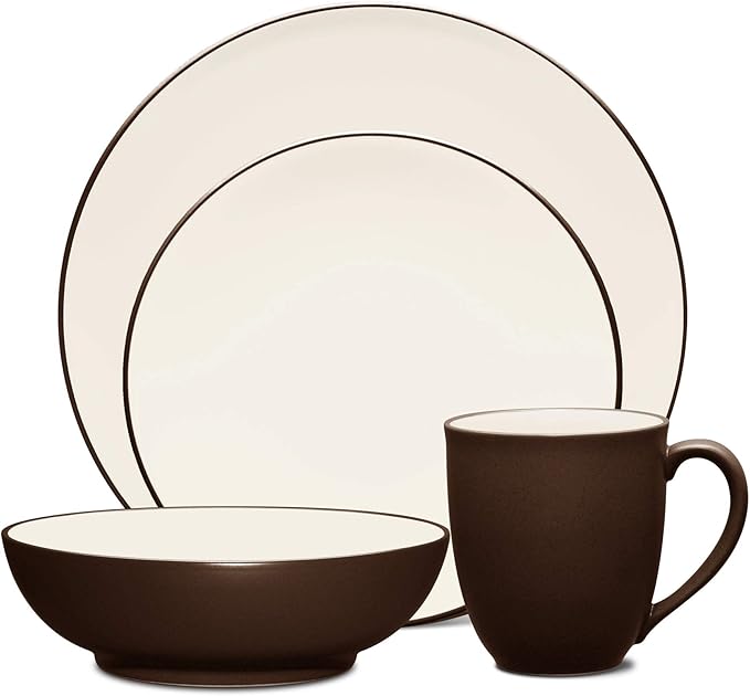 Noritake Colorwave Chocolate 4-Piece Coupe Place Setting Service for 1