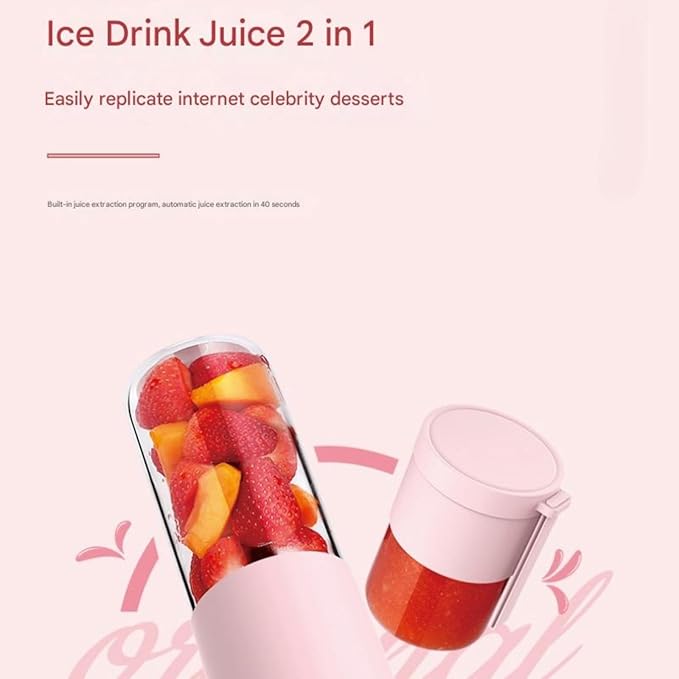 400ml glass juicer | 1500mAh long battery life 40s fresh juice | 304 steel blade with six blades for crushing ice | portable for home office and outdoor use (green2)