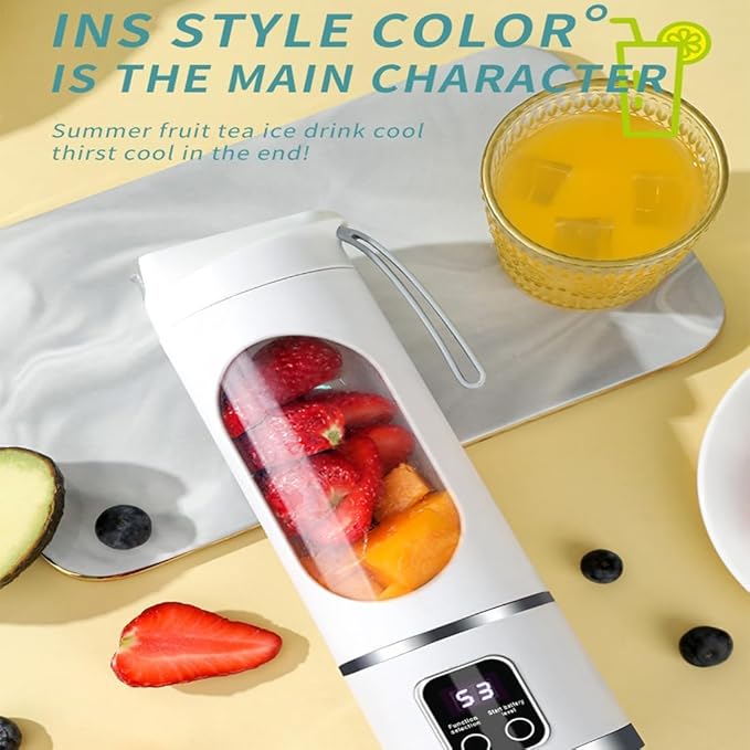 Digital Display Juicer - Smart LED Display 450ml/15.2oz Juicer Shakes and Smoothies Blender with Leakproof Lid Personal Blenders for Home &amp Travel Shakes &amp Baby Food (Purple)