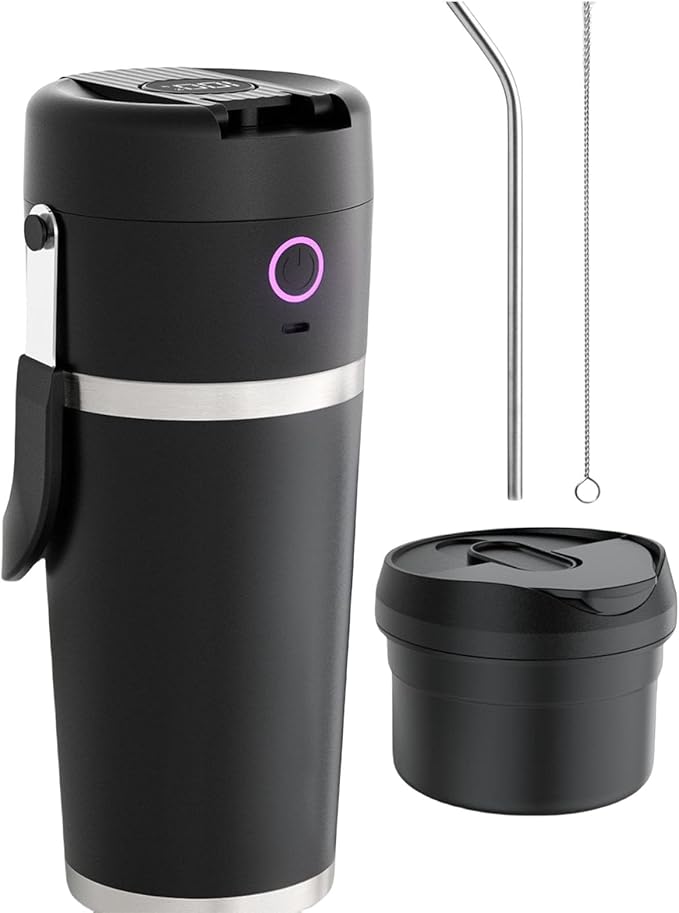Rechargeable Juicer with Stainless Steel Cup Cordless Mixer 14000RPM Wireless Smoothie Maker for Travel Gym Home