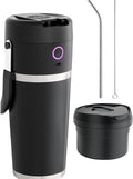 Cordless Juicer with Vacuum Insulated Stainless Steel Container 14000RPM Motor Smoothie Mixer Portable Mixing Cup Stainless Steel Vacuum Blender for Cold Drink