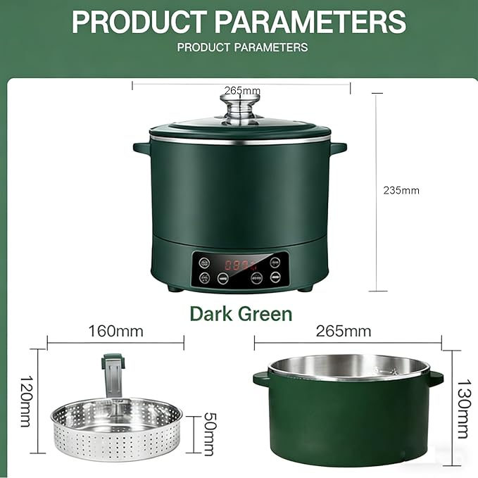 Low Carb Rice Cooker with Auto Lift 3L 1500W Induction Heating Rice-Water Separation (54% Less Starch) 12H Timer Multifunctional (Rice/Soup) 304 Stainless Steel Even Heating