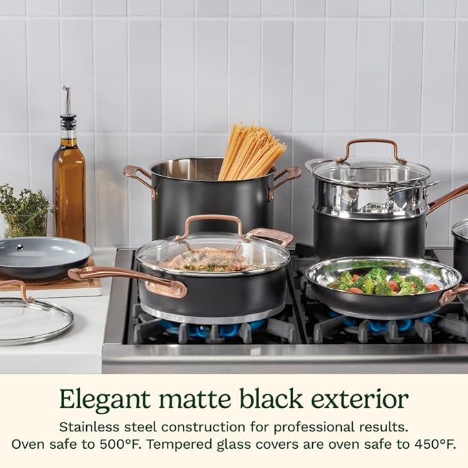 Cuisinart 11-Piece Matte Black Elegance Cookware Set