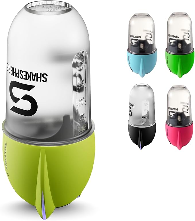 SHAKESPHERE Portable Blender for Shakes and Smoothies – 19oz Electric Personal Blender with Clear Tritan Cup USB-C Rechargeable Compact and Powerful for Travel Gym and Workout – Fluorescent Yellow
