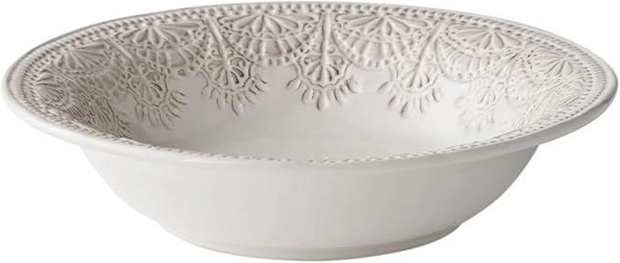 12-Piece Linen Lace Ceramic Dinnerware Set Microwave &amp Dishwasher Safe Rustic Elegance Design 4-Person Set for Daily Family Meals &amp Formal Entertaining