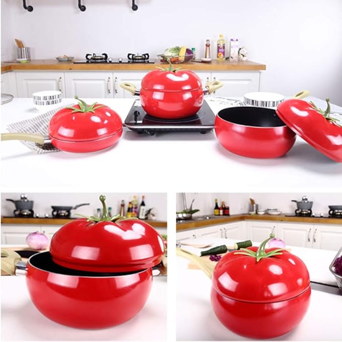 Cookware set Fruit Frying pan milk pot Cooking Pot enamel Soup pot Saucepan Induction Cooker Aluminum kitchen hotpot Casserole(D)