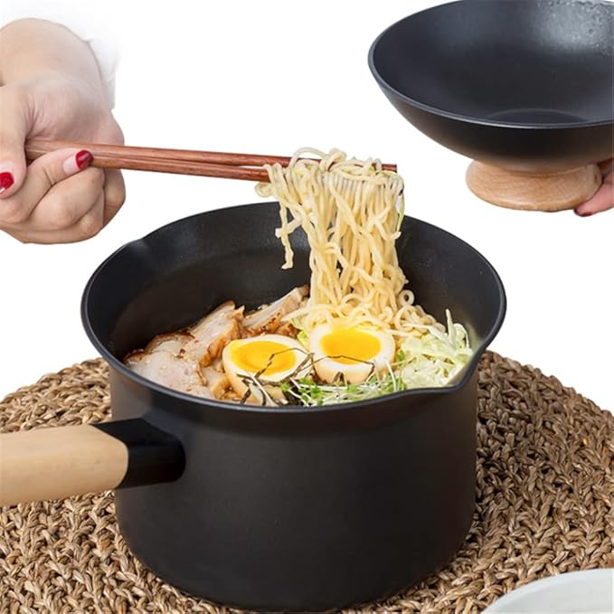 Cookware Set Pan Non Stick Cooking Pot Kitchen Dining Bar Induction Cooker (Black 4Pcs)