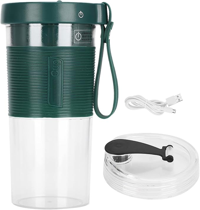 Portable Electric Juicing Cup Rechargeable Juicer with Three Leaf Stainless Steel Blades 2000mAh USB Rechargeable Battery 320ml Food Grade TRITAN Cup for Travel Home Office Use (320ml)
