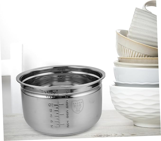1set Stainless Steel Electric Cooker Inner Pot with Rice Draining Basket Efficient Water Drainage for Fluffy Rice Soup Separation Design Easy to Clean Cookware for Electric Hot Pot