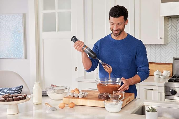 Kit Hand Blender 7.2V Grey with 6 Accessories (Mixer Rods Corks Opener Cans Pepper Shaker Skimmer)