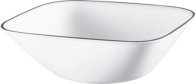 Corelle Vitrelle 18-Piece Service for 6 Dinnerware Set Triple Layer Glass and Chip Resistant Lightweight Square Plates and Bowls Set Timber Shadows