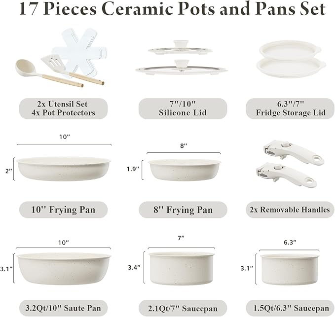 17pcs set white+22pcs set cream white