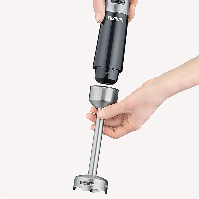 SEVERIN - 600 W Hand Blender Turbo Level up to 15000 RPM Black/Stainless Steel Brushed SM 3771