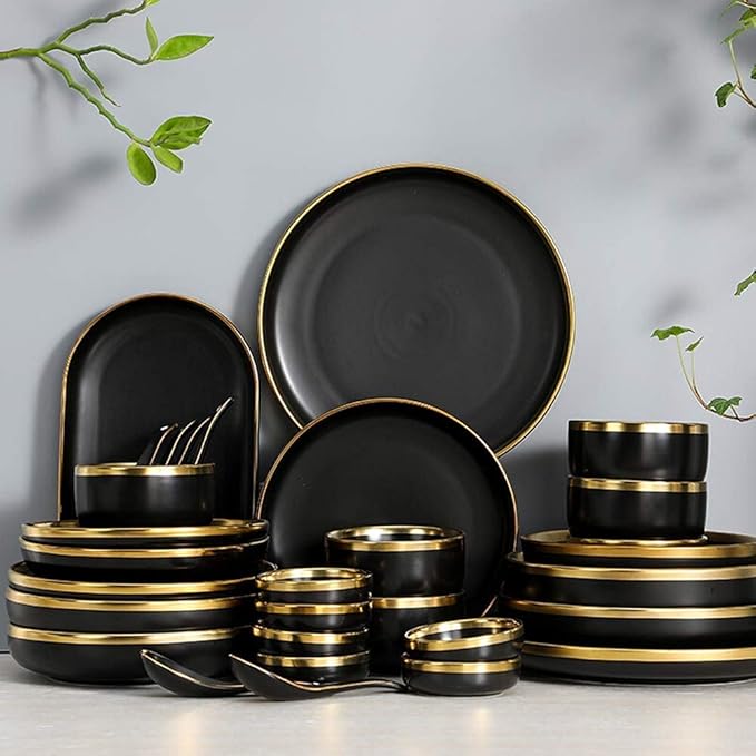 Dinnerware Sets for 2/4/6 - Dinner Plates/Sets - Plate Set - Nordic Style Dishes Set - Plates and Bowls for Home Kitchen and Dinning