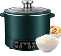 3L Low Sugar Rice Cooker with Lifting Steamer Basket Electric Stainless Steel Rice Maker Carb Reducing Fast Heating 3-Speed Touch Control Compact for Dorm Home Kitchen UseGreen