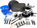 Total Kitchen 59 Piece Combo Set – Complete Cookware Bakeware Utensils and Storage Essentials for First Apartments Dorms and RVs