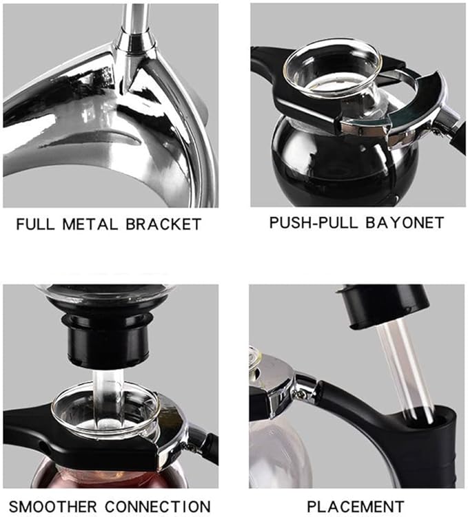 JITEM Cafetera Syphon Coffee Maker Japanese Style Vacuum Glass Siphon Pot Percolators 3 Cups Glass Tabletop Siphon Coffee Maker 500ml for Coffee or Tea