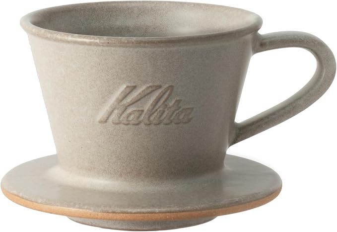 Carita Kalita Coffee Dripper Mino Ware High Heat Retention Pottery for 1 to 2 People DACHI &amp KalitaMI 155 Sand Beige #01101 Wave Series Made in Japan Drip Equipment For One Person