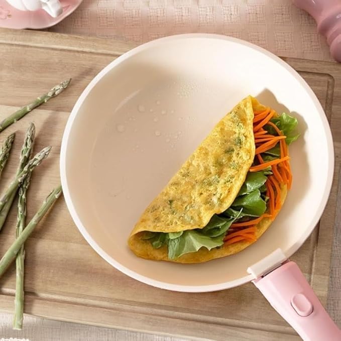 Ceramic Coating Non Stick Pans Complete Cookware Set with Detachable Handles