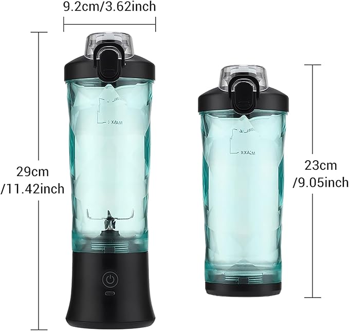 Personal Juicer Cup Portable Mini Smoothie Blender with 600ml Large Capacity and 6-Blade 2 Modes Adjustable and Rechargeable Precise Structure for Barbecues Travel Sports Picnic