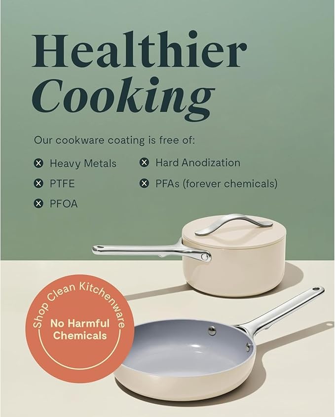 Mini Cookware Set - Non-stick Ceramic Fry Pan (1.05 Qt 8) Sauce Pan (1.75 Qt) &amp Storage Rack - Non Toxic Ptfe &amp Pfoa Freesage