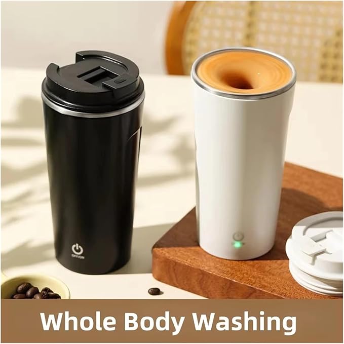Self Stirring Coffee Mug Automatic Stirring Magnetic Mug Stainless Steel Coffee Mixing Cup Blender USB Charging Smart Mixer MugElectric Stirring Cup(Black)