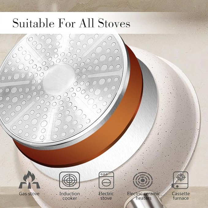 15Pcs Cookware Set Nonstick Pots And Pans Set with Detachable Handle RV Camping Kitchen Oven Safe Suitable for All Stoves PFAS PFOA &amp PTFE Free