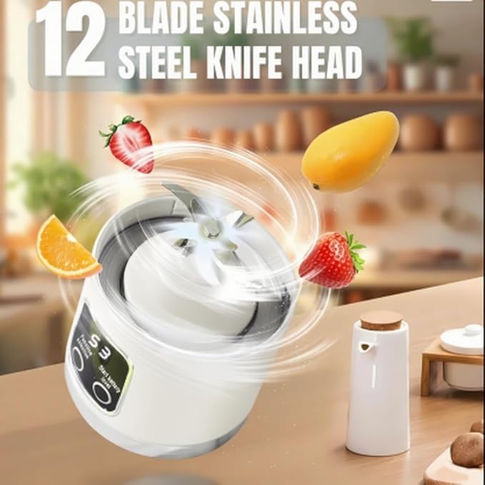 Digital Display Juicer-Smart LED Display Diet-Friendly Portable Multimode Blender Personal Electric USB 15.2 oz Portable juicer Shakes and Smoothies Blender Small Blenders Mixing (01)