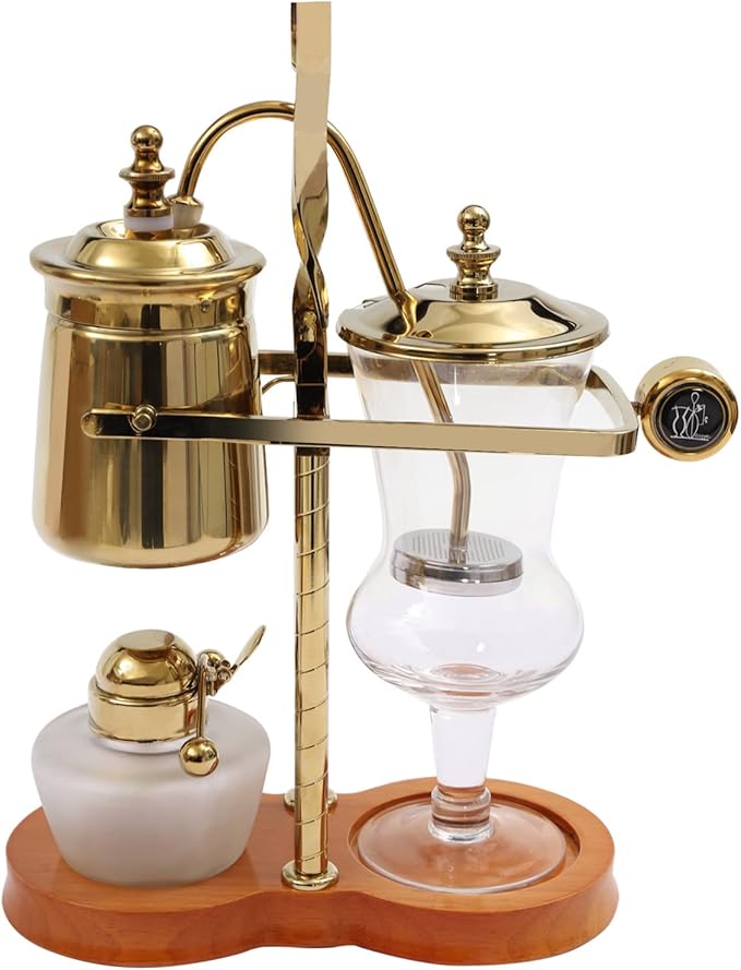 DYRABREST Siphon Syphon Coffee Maker 5-Cup Coffee Syphon Tabletop Siphon (Syphon) Coffee Maker 500ml Borosilicate Tabletop Vacuum Coffee Maker for Home Coffee Shops and Offices (500ml Gold)