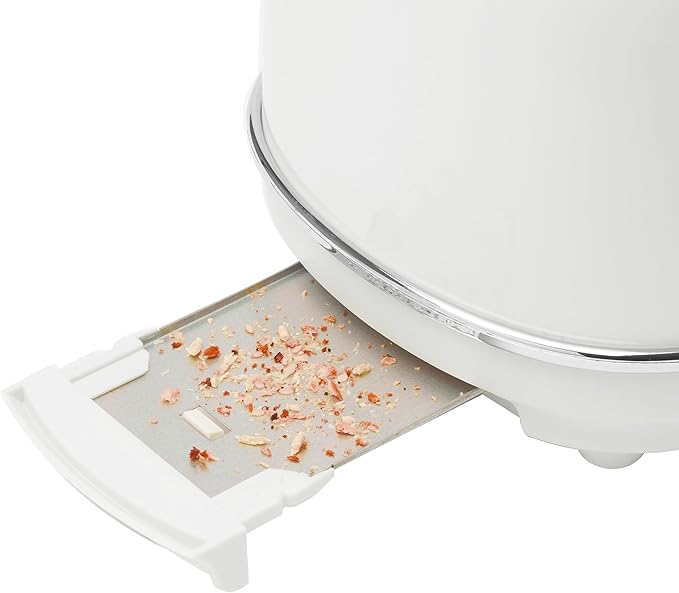 Haden Heritage 2-Slice Wide-Slot Toaster Stainless-Steel Bread Toaster with Adjustable Browning Control Non-Slip Feet &amp Crumb Tray Ivory &amp Chrome