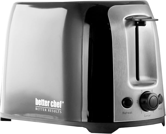 Unknown1 Cool Touch Wide-Slot Toaster- Black Removable Crumb Tray