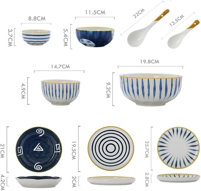 39-Piece Kitchen Dinnerware Set Plates Dishes Bowls Service for 6