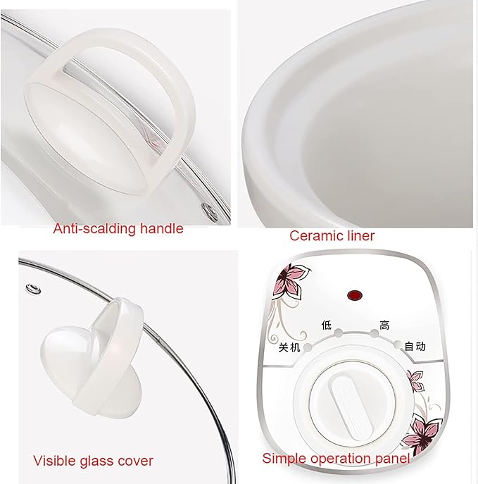 THEGA Rice Cooker - Household Multifunctional Rice Cooker Ceramic Inner Pot Automatic Heat Preservation For 1-2 People Fully Automatic Soup And Porridge Pot 1.5L