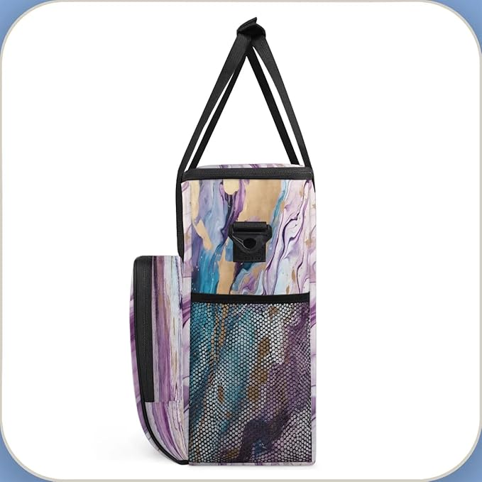 Marble Purple Blue Coffee Maker Travel Bag for K-Mini or K-Mini Plus Single Serve Coffee Brewer Portable Storage Tote Case for Tarvel