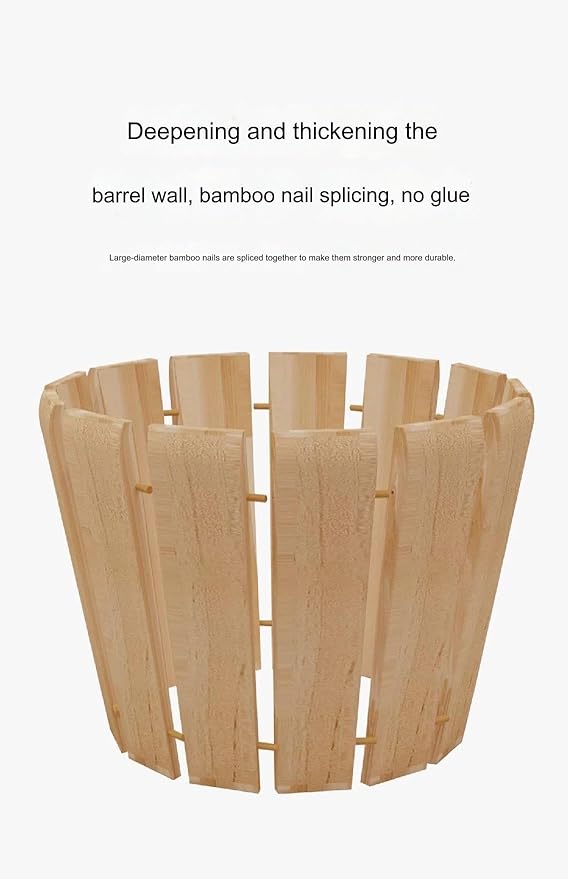 1 Set of Wooden Rice Barrel Rice Steaming Barrel Rice Mixing Barrel with Lid Suitable for Home Kitchen Restaurant(24 * 20cm)