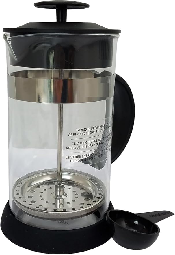 32 Oz French Press Coffee Maker with Glass Carafe – Heat-Resistant Quart Coffee Press with Stainless Steel Filter Dishwasher Safe Rich Flavor Brew