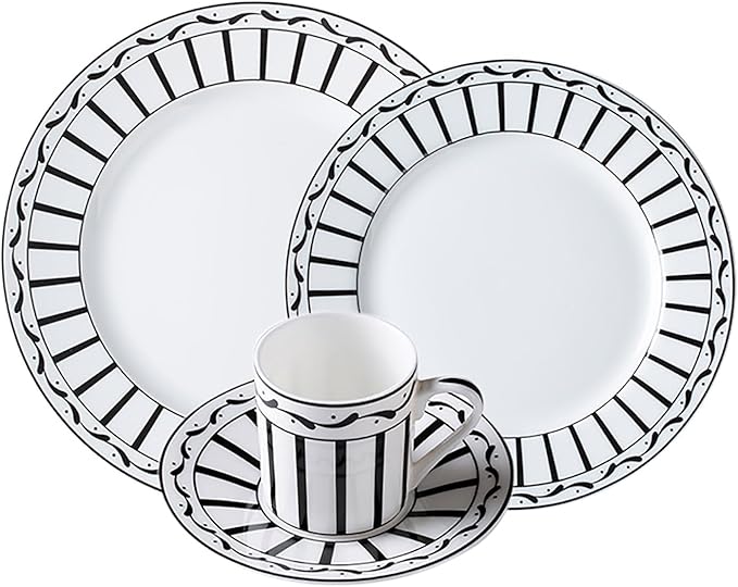 24-piece dinnerware sets white dish set for 6 kitchen dish set with dinner plates and cup dinner plate set for housewarming party plates and cups set lightweight daily use