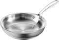Redchef Stainless Steel Skillet Stainless Steel Frying Pan Professional Uncoated Frying Pan Healthy Induction Cookware for Searing &amp Sautéing Warp-Resistant Bonded Bottom Oven Safe Pan 9.5 I