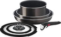 Tefal L16690 Tifal Handle Removable Pot Frying Pan Set 6-Piece Set Compatible with Gas Fire Ingenio Neo French Roast Non-Stick Brown