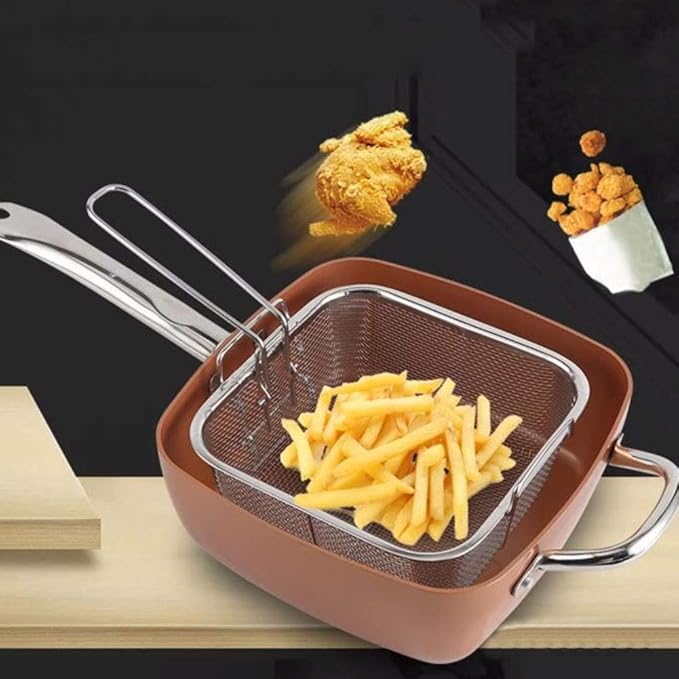 4Pcs/Set Stainless Saucepan 6 Quart Non-stick Frying Pan Steaming Pan Stew Pot Multifunctional Square Pan Kitchen Supplies with Tempered Glass Lid Multipurpose Use for Home Kitchen or Restaurant