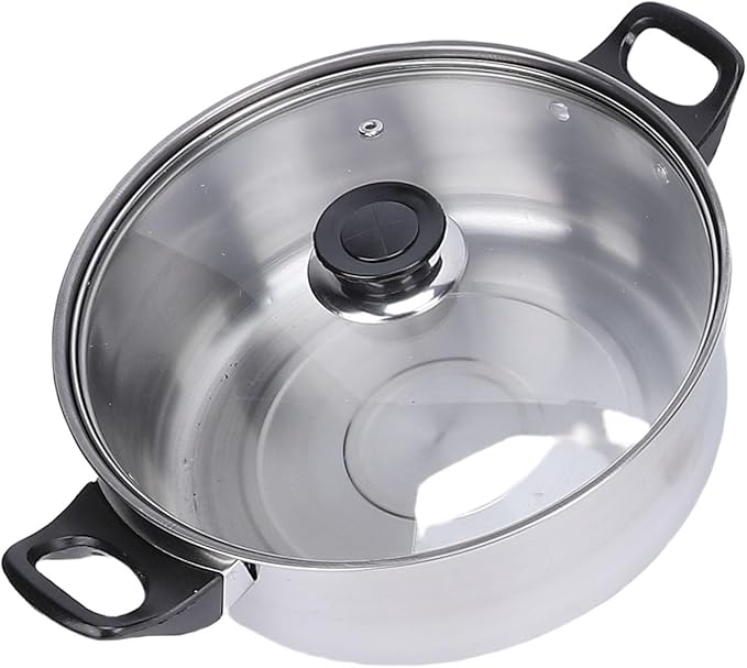 Cookware Set Stainless Steel Kitchen Pots and Pans Set with Tea Kettle Glass Lids for Cooking Frying Boiling Stewing