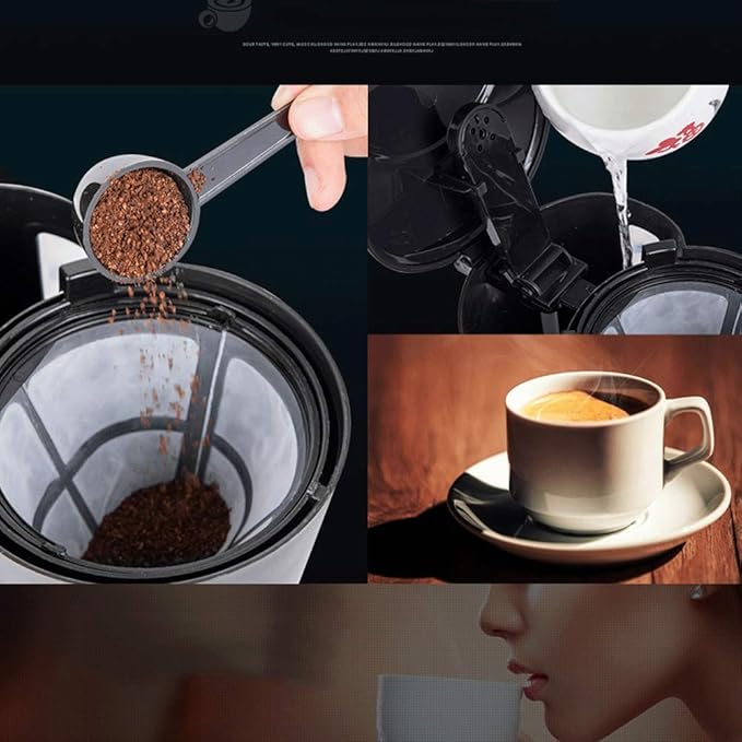 Coffee Machine Filter Coffee Machine Drip Coffee Maker With 0.6L Glass Jug Timer FunctionBoil-Dry Protection550WWashable Filter Black