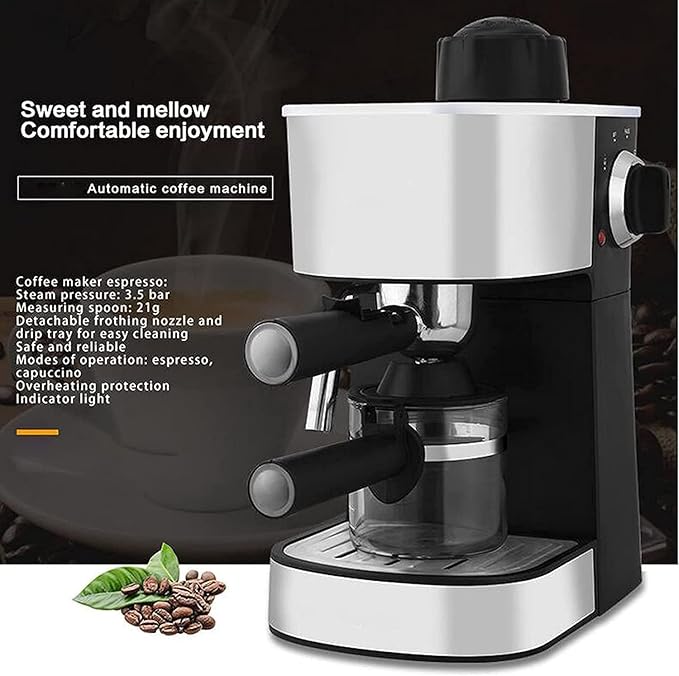 Steam Type Coffee Machine Espresso Machine With Milk Frother 800W Ideal For Cappuccinos &amp Lattes Anti-drip Function Overheating Protection 20240312