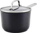 KitchenAid Hard Anodized Induction Nonstick Sauce Pan/Saucepan with Lid 3 Quart - Matte Black