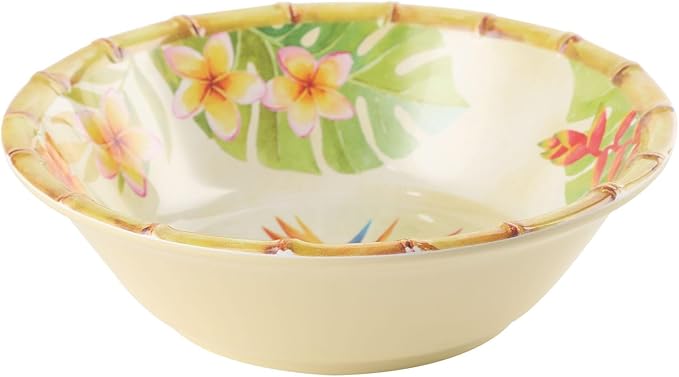 UPware 12 Piece Bird of Paradise Melamine Dinnerware Sets Outdoor Dishes Set Plates and Bowls Sets Service for 4 Multicolor