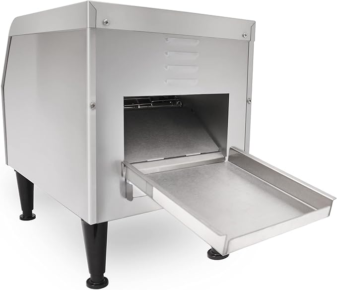 KWS CT-150 Commercial 1300W Electric Stainless Steel Conveyor Toaster for Restaurant and Home Use