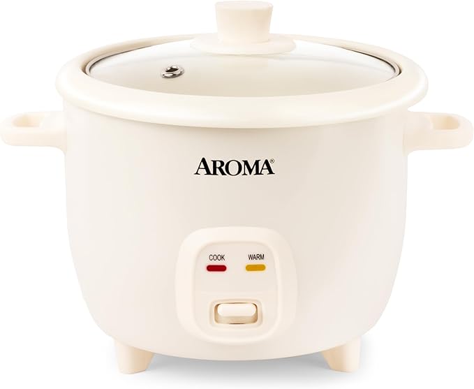 AROMA CoreCoat Pot-Style Rice Cooker with One-Touch Control and Non-Stick Ceramic Coating (6 Cups Cooked 3 Cups Uncooked)