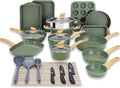Kitchen Pots and Pans Set Nonstick Induction Kitchen Cookware Set Green Granite Coating Cooking Pans SetAA