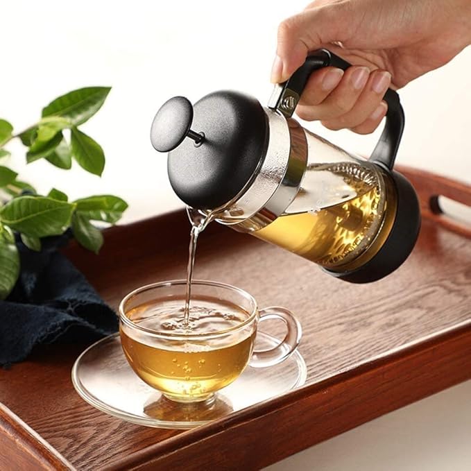French Press Coffee Maker 12oz/350ml 304 Stainless Steel Coffee Press with Filter Screens Heat Resistant Borosilicate Glass Coffee Pot Percolator Single Serving Coffee Maker